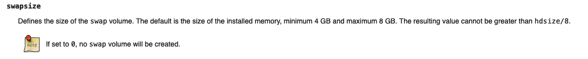 Maximum swapsize for Proxmox
